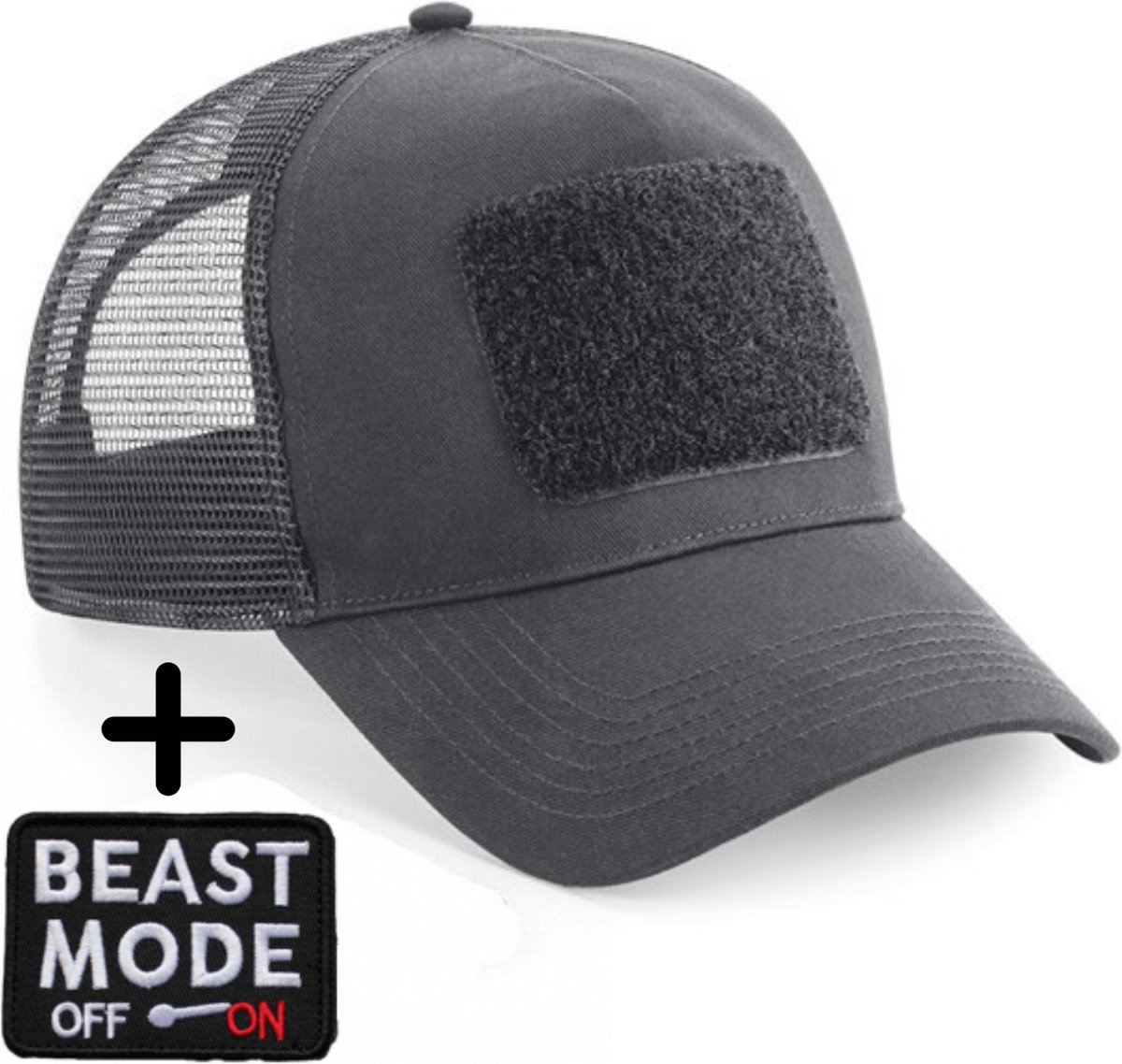 Always Prepared - Unisex Petten Trucker Cap – Grijs – Beast Mode ON