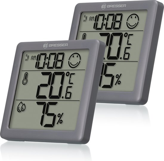Bresser Tempy Thermo-Hygrometer 3er Set - Klimakontrolle Mit Smiley-Anzeige