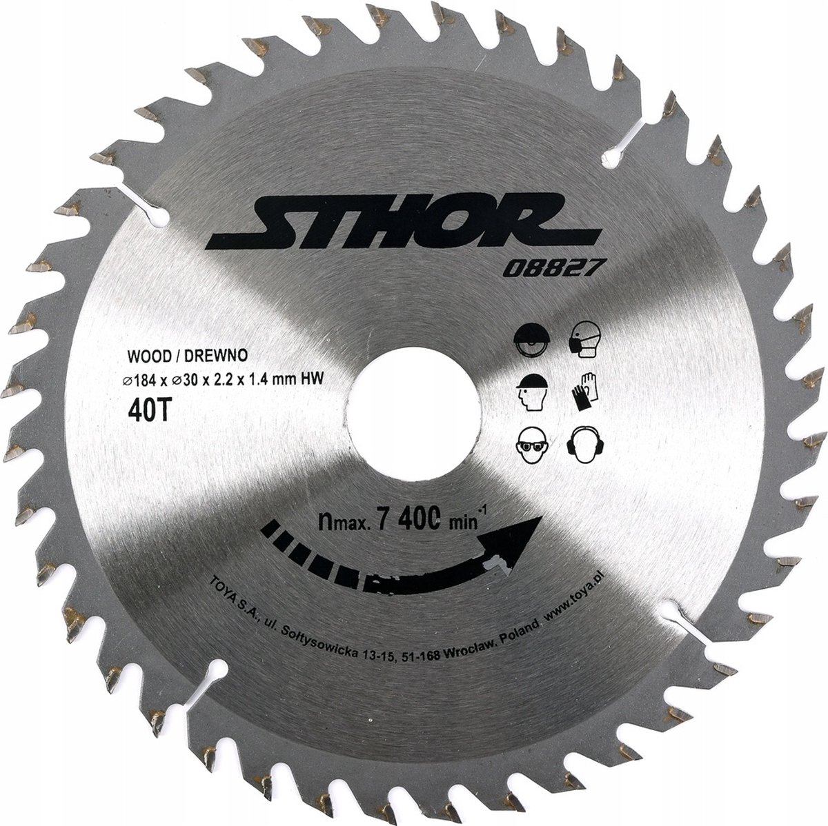 STHOR Cirkelzaagblad Ø184 mm - 40 T - binnendiameter 30 mm