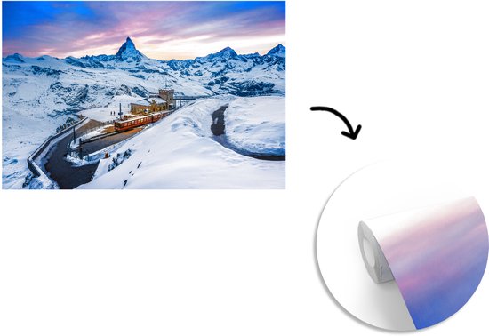 Twilight at the Swiss Matterhorn at Gornergrat-Bahn Papier peint photo vinyle largeur 360 cm x hauteur 240 cm - Tirage photo sur papier peint (disponible en 7 tailles)