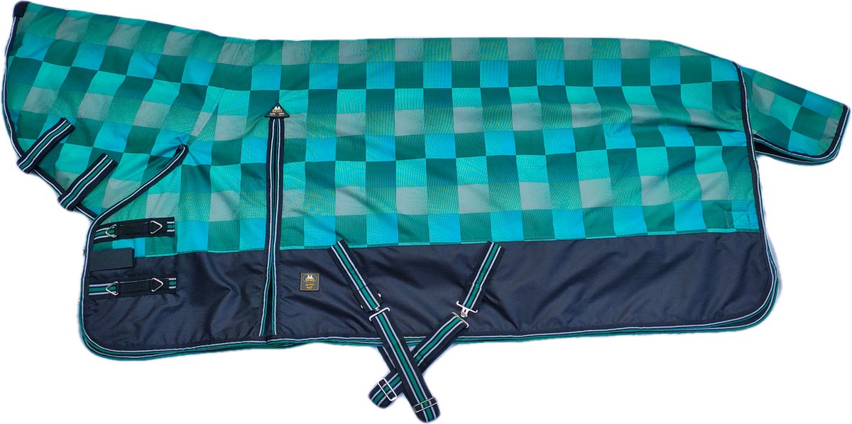 MHS Winterdeken Rebel 300 gram vaste hals 75/100 cm Green Squares
