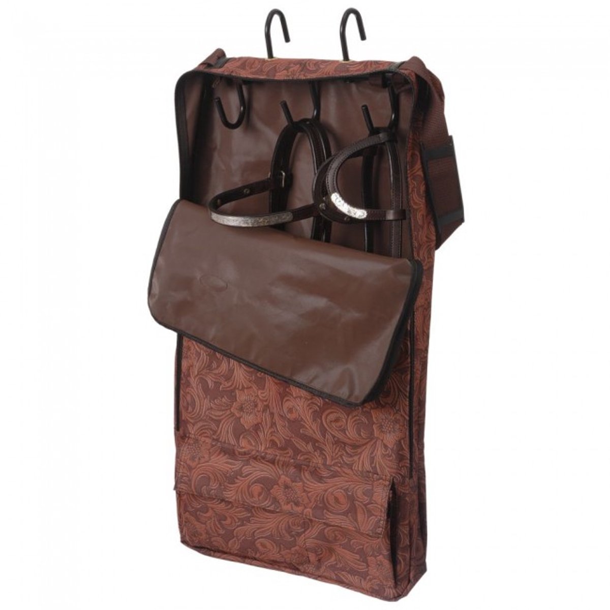 Mini Halster/Hoofdstel Tas Fun Print Tooled Brown