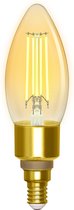 Lampe LED - Filament - Smart LED - Ampoule C35 - 4.5W - Culot E14 - Smart LED - Wifi LED + Bluetooth - Couleur Personnalisable - Ambre - Glas