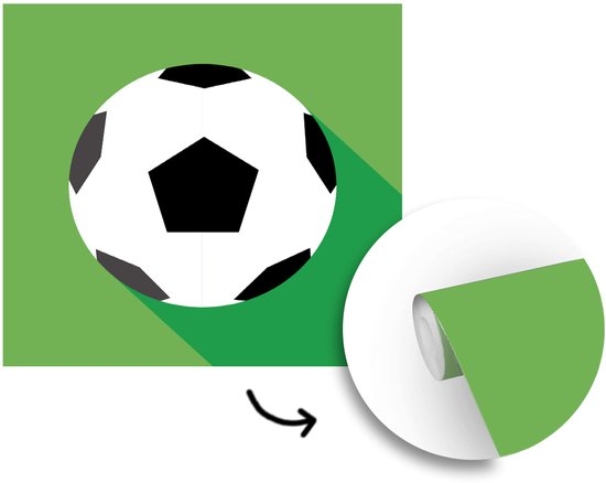 Papier peint photo vinyle - Une illustration d'un ballon de football sur fond vert largeur 350 cm x hauteur 350 cm - Tirage photo sur papier peint (disponible en 7 tailles)