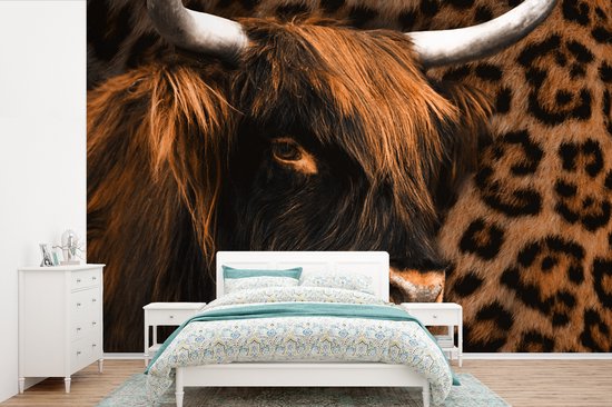 Papier Peint - Papiers Papier peint photo Imprimé Panthère - Highlander écossais - Design - Largeur 390 cm x Hauteur 260 cm