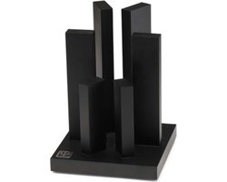 Yaxell Tower Messenblok – Magnetisch – Zwart Gelakt Beukenhout – Voor 6 Messen – Stijlvol Ontwerp