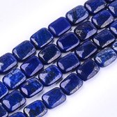 Natuurstenen kralen, Lapis Lazuli, kussenvorm 18x13x6mm. Verkocht per streng van ca. 38cm.