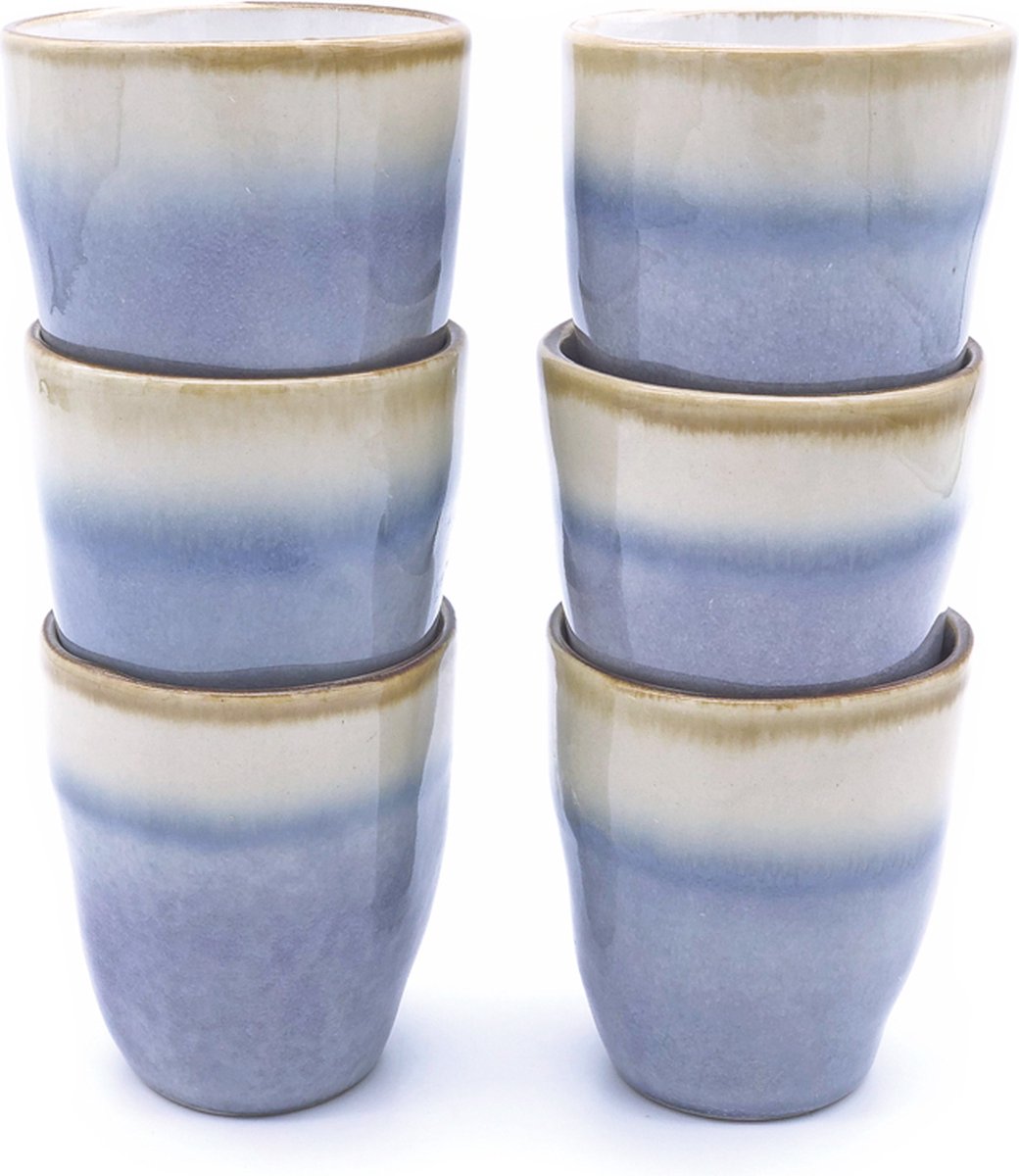 Lavandoux - Mokken - Ceramic - Boho - Lila - 180ml - Set van 6