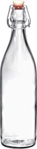 RANO - 1x beugelfles 1000ml / 1 liter - Luchtdicht - fles met beugelsluiting / beugelflessen / weckfles / inmaakfles / sapfles / glazen flesjes met dop / decoratie