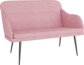 vidaXL - Bankje - 110x76x80 - cm - fluweel - roze