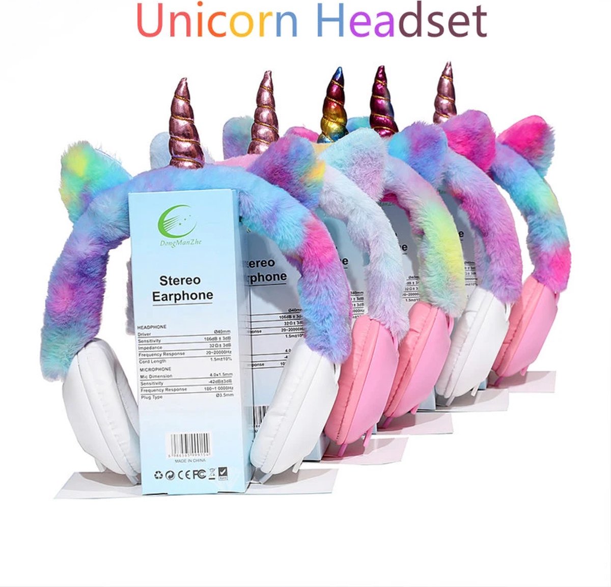 Unicorn Headset-Hoofdtelefoon kinderen eenhoorn-kinderhoofdtelefoon