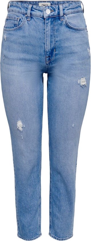 Köp Only ONLFINE HW EMB STRAIGHT ANK JNS DOT - Light Blue Denim