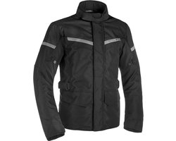 Zwarte motorjas met Reflecterende details - Jas voor scooterbezorgers - fietskoeriers - maaltijdbezorgers - goedkope motorjas met reflectie - Maat M