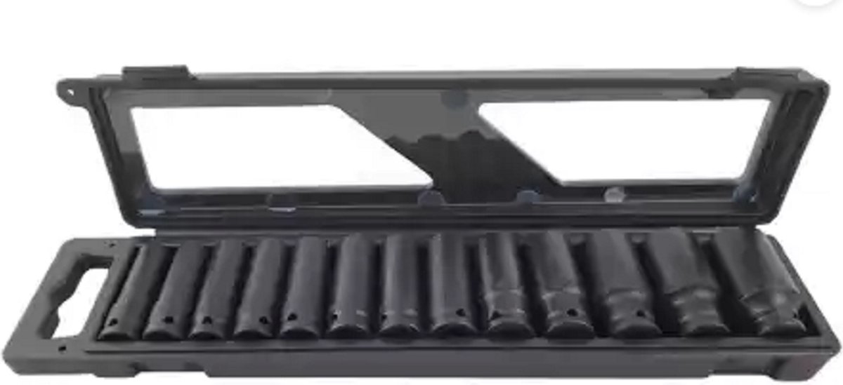 1/2'' Lange krachtdoppen set 12-kant 13 delig
