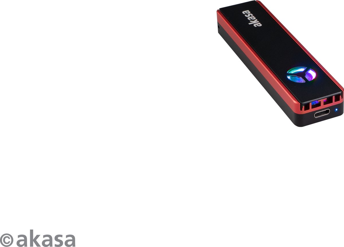 Akasa Vegas SSD Mate, M.2 SATA/NVMe SSD to USB3.2 Gen2 Enclosure with RGB Fan