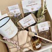 Het Theeplankje Giftbox Deluxe 'Knap Maar Gauw Op' - thee cadeaupakket, beterschaps cadeau, thee geschenkset, theebox, theeset, thee cadeau, thee pakket, relatiegeschenk