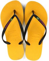 Havaianas Slippers Kids Flipflops Brasil Logo Geel met zwart Maat:25/26