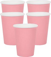 Santex feest/verjaardag bekertjes - 20x - roze - karton - 270 ml