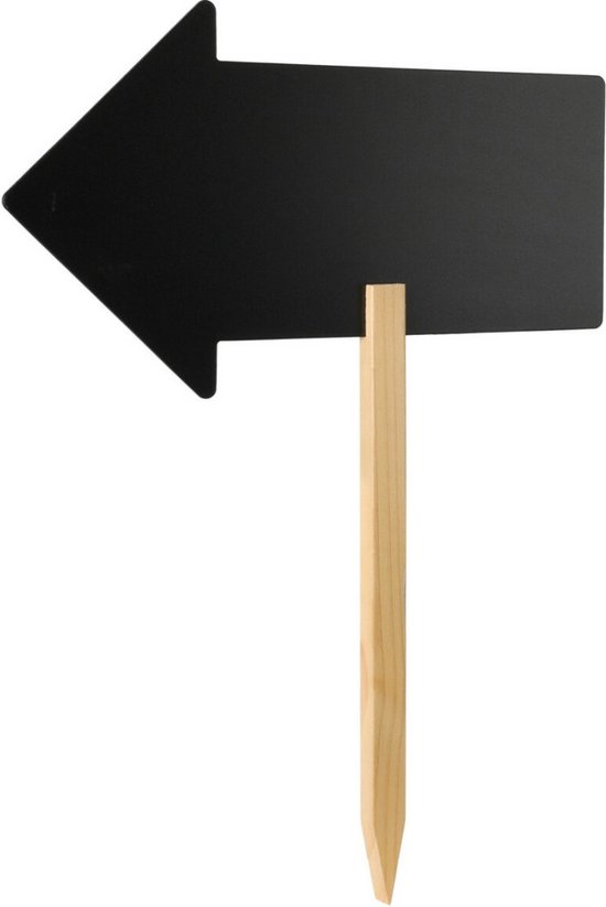 Krijtbord/schoolbord pijl op stok incl. witte krijtstift - H54 cm