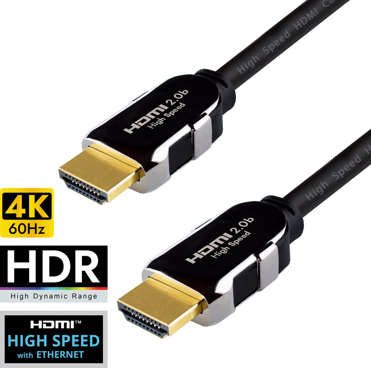 Qnected® High Speed HDMI 2.0b kabel - 15 meter - 4K@60Hz HDR - High Speed  with... | bol