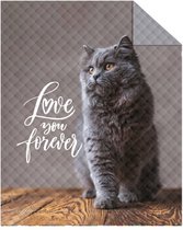 Bedsprei - Kat love forever - Antraciet - 170x210 cm - Microvezel