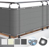 Sol Royal PB2 - Paravent de balcon Grijs 500 x 100 cm - Toile de balcon Hydrofuge - Protection UV - incl.