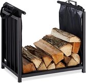 Firewood Rack - haardhoutrek \ haardbestek, brandhoutrek \ fireplace cutlery, firewood rack 50x51x37cm