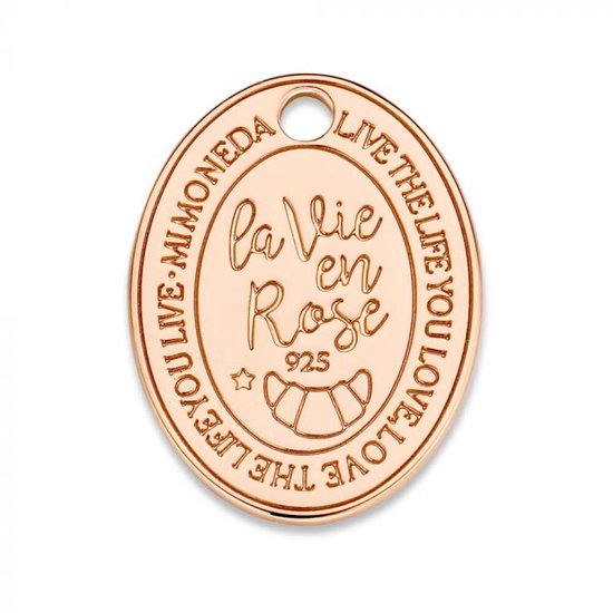 Mi Moneda-MMM ROSE TAG OVAL 20MM 925 SILVER ROSEGOLD PLATED