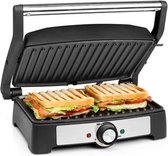 Contact grill– Panini Grill - Regelbare thermostaat tosti apparaat– Zwart/RVS- contactgrill- multifunctioneel- paninigrill- tostiapparaat- 1500 watt