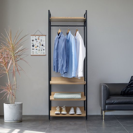 Simpele Kapstok - Industriële Wandkapstok - Hangend - Jassen Kapstok Kledingrek Opbergrek Kleding Goud