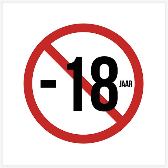 Geen verkoop alcohol, tabak -18 jaar stickers