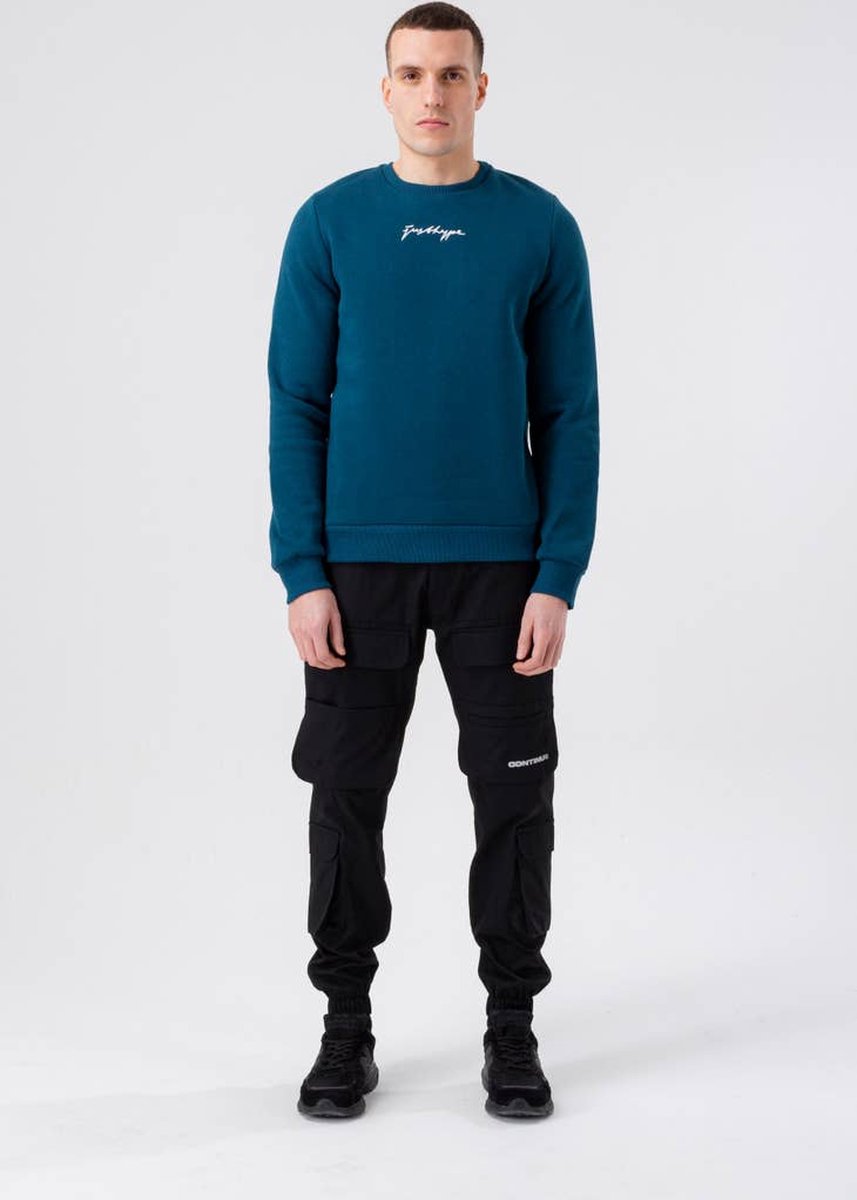 Hype TEAL Sweater Blauwgroen - Heren - Maat S