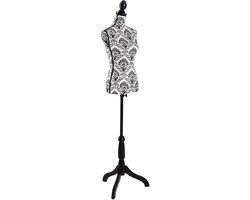 Tectake® Damesbuste – Buste Torso met Houten Standaard – In Hoogte Verstelbaar: 133 – 168 cm