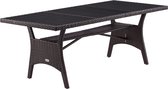 Casaria Polyrattan Tuintafel - WPC Tafelblad 190x90x74 cm – Bruin