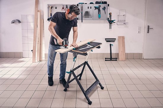 wolfcraft - MASTER 650 ERGO - Verstelbare Werkbank - Werktafel met bankschroef - Klemtafel Inklapbaar - Opvouwbaar - 10 JAAR GARANTIE - 6870000