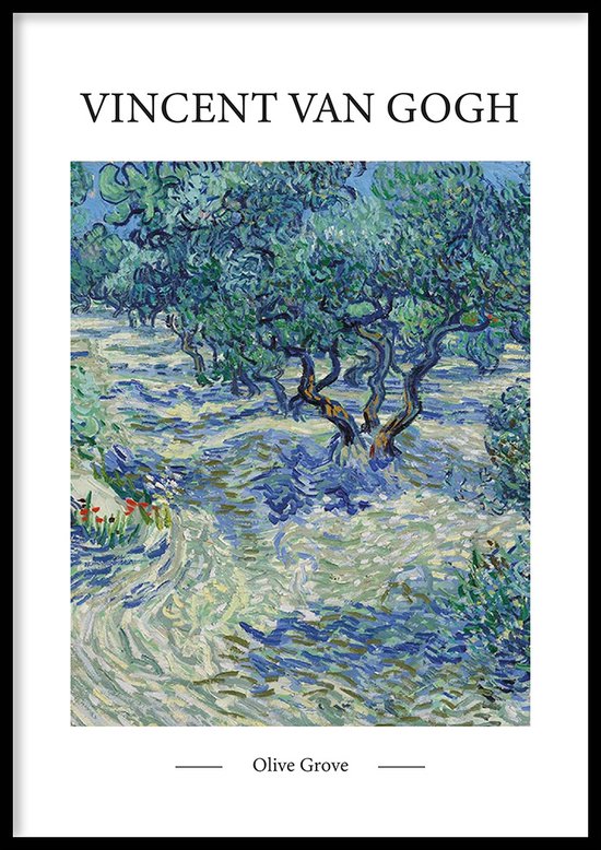 Poster Olive Grove - 30x40 cm - Geschilderd door Vincent van Gogh - Schilderkunst - Beroemde Schilder - Exclusief fotolijst - WALLLL