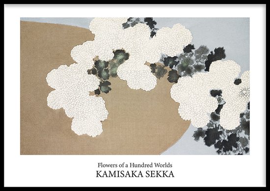 Poster Flowers - 30x40 cm - Geschilderd door Kamisaka Sekka - Schilderkunst - Beroemde Schilder - Exclusief fotolijst - WALLLL
