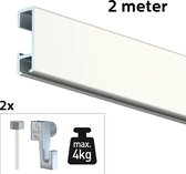 ARTITEQ 2 METER ALL-IN-ONE CLICK RAIL 4KG / WIT RAL 9010