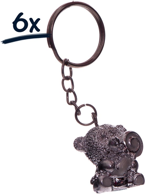 6x sleutelhangers beer zilver decoratie babyborrel babyshower knutsel hobby bedankje geschenk weggeefgeschenk themafeest