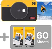Kodak Mini Shot 2 Rétro | Lot de 68 feuilles | Appareil photo instantané portable sans fil et Printer photo, Compatible avec les appareils iOS, Android et Bluetooth , technologie Real Photo (2.1x3.4) 4Pass - Yellow