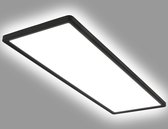 Briloner Leuchten - Plafonnier LED, panneau LED ultra plat, effet rétroéclairé, lumière blanche neutre, 3.000 lumens, noir, 580x200x30mm (LxLxH)