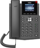 Fanvil X3SP V2, Téléphone IP, Zwart, Combiné filaire, Bureau/mur, 2 lignes, 500 entrées