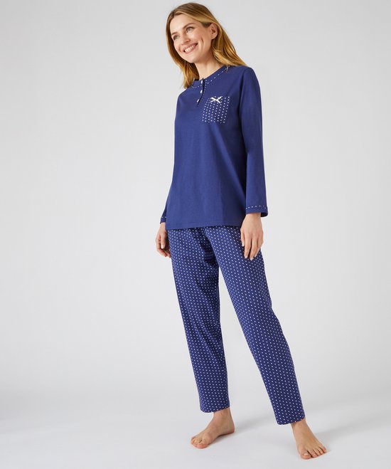 Maille Jersey Damart Pyjama Femme Hiver Damart Pyjama En Tricot Jersey à  Pois, Pur Coton Peigné Femme