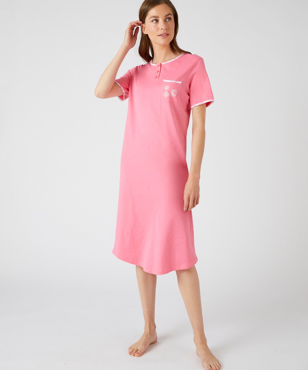 Ekouaer Nachthemden voor dames, set van 2 nachtkleding, korte mouwen, V-hals, casual nachtkleding, nachtkleding, nachtkleding, loungewear, Zwart Grijs, XXL