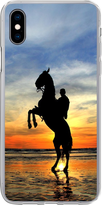 Coque iPhone Xs - Cheval - Ciel - Ombre - Coque de téléphone en Siliconen