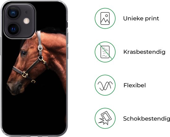 Coque iPhone 12 mini - Cheval - Léger - Licou - Coque de téléphone en Siliconen