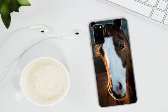 Coque Samsung Galaxy S20 - Cheval - Tête - Lumière - Coque de téléphone en Siliconen