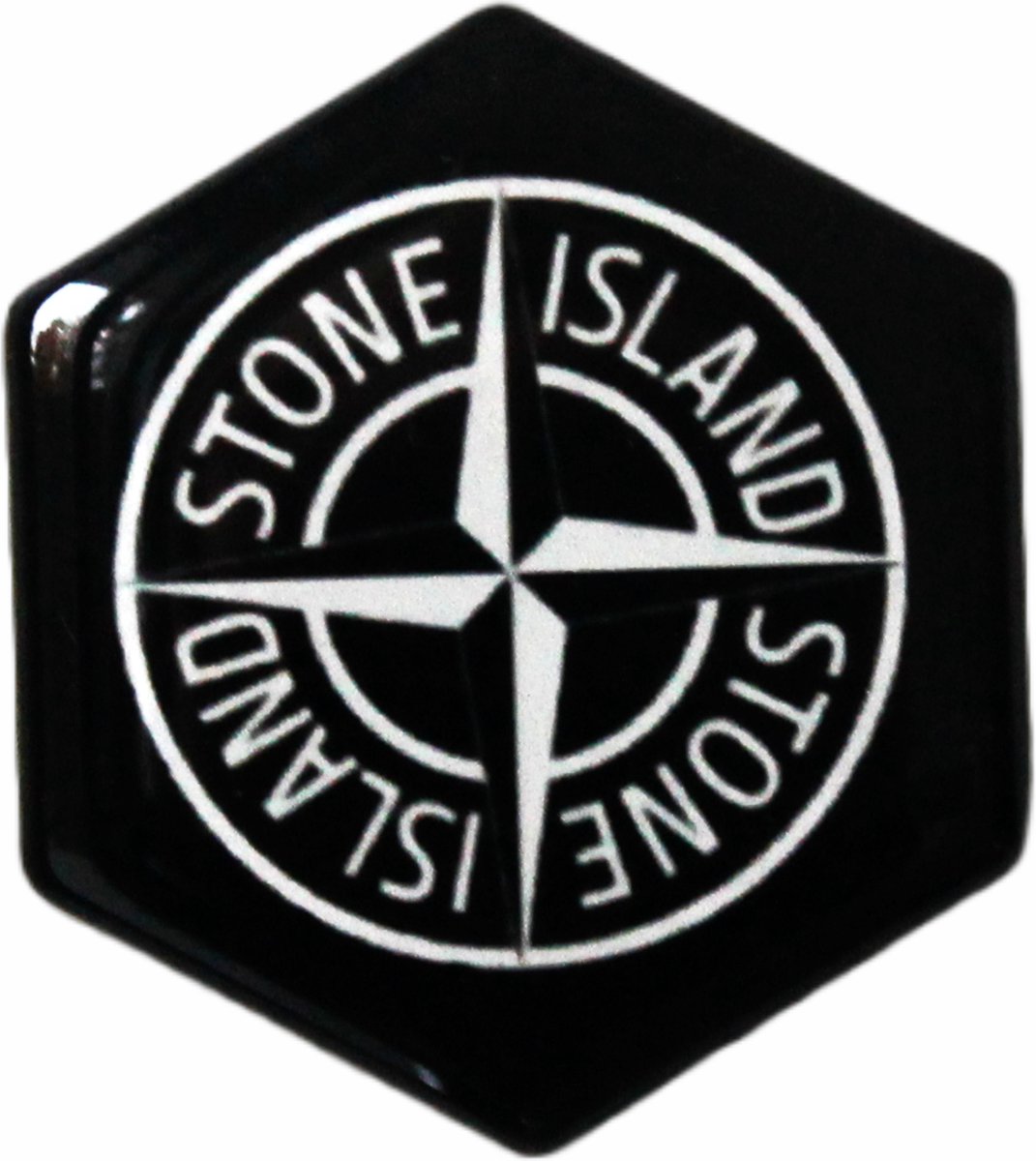 PIAGGIO ZIP LOGO STONE ISLAND ZWART/WIT STICKER