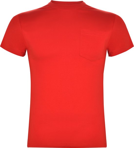 Rood T-shirt 'Teckel' met borstzak merk Roly maat 3XL