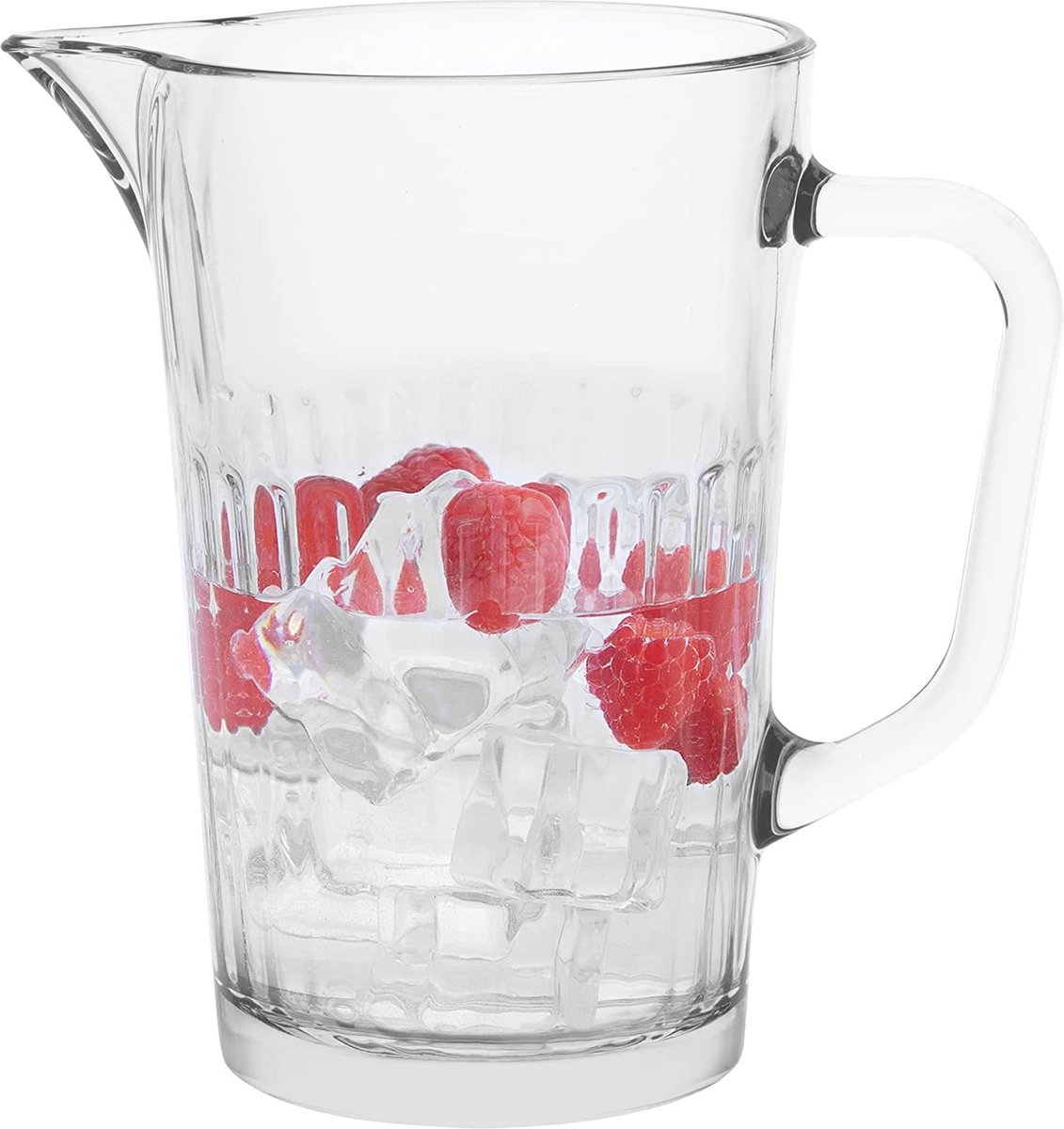 Glazen kruik 1L glazen waterkruik met handige handgreep voor sapmelk Sangria waterkaraf transparant glas | vaatwasmachinebestendig | Collectie Arvid | 19 cm hoog | Capaciteit 1000 ml